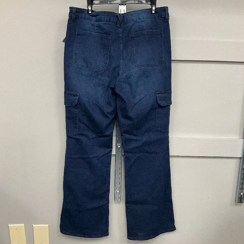 JEANS WIDE LEG by TIME AND TRU In BLUE DENIM, Size: 14 Artistic Men's Hand