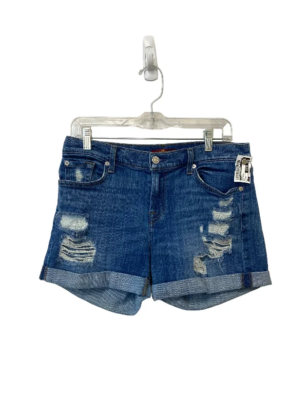 Shorts By 7 For All Mankind In Blue Denim, Size: 27 Laid