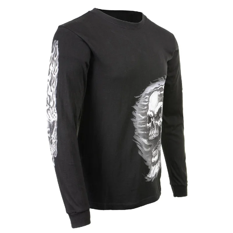 Milwaukee Leather MPMH117002 Mens 'Assassin' Double Sided Black Long Sleeve T-Shirt Laid Milwaukee Leather MPMH117002 Mens 'Assassin' Double Sided Black Long Sleeve T-Shirt Laid