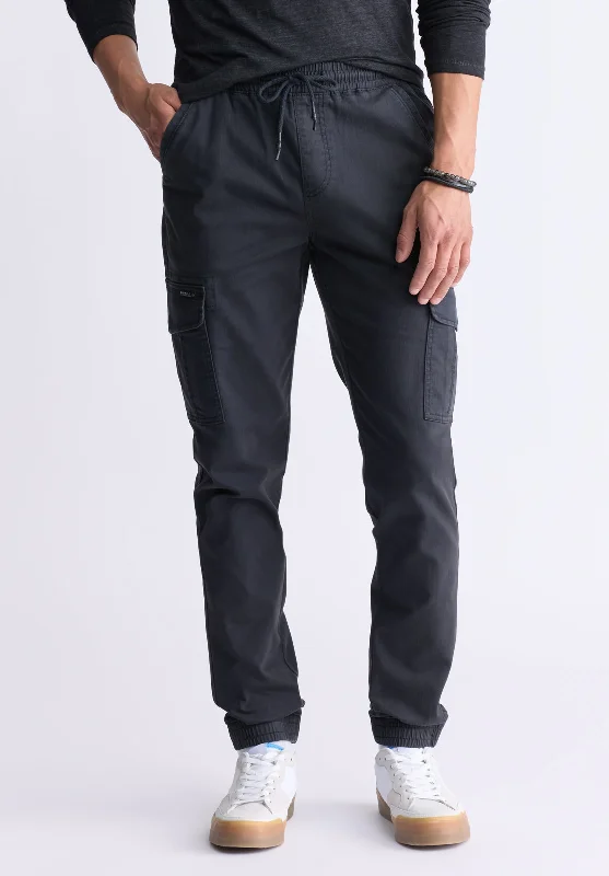 Cargo Tom Men's Jogger Pants in Black - BM22930 Sporty Men's Athleisure 