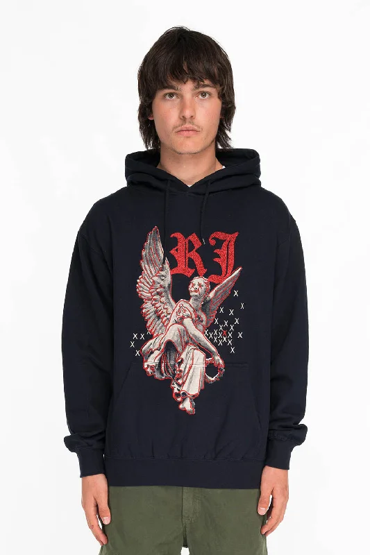 NEON ANGEL MENS PULLOVER HOODIE IN NAVY Confident Men's High