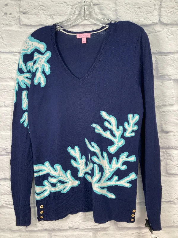 Top Long Sleeve Designer By Lilly Pulitzer In Blue & White, Size: L Preppy Men's College