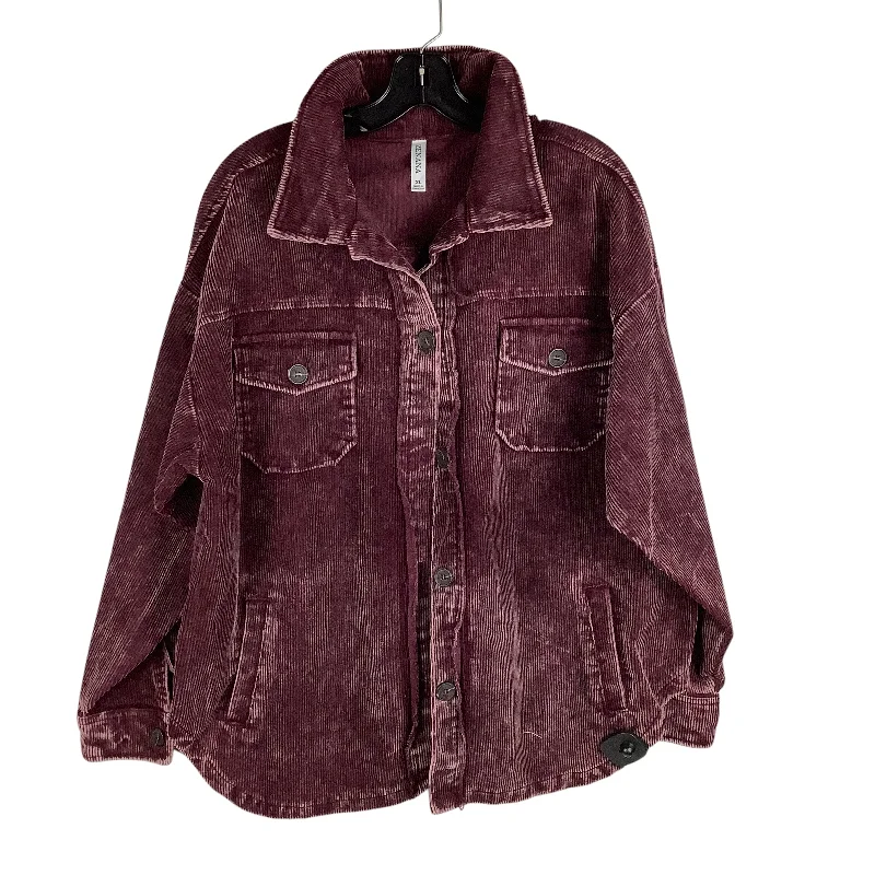 Jacket Shirt By Zenana Outfitters In Purple, Size: Xl Refined Men's European