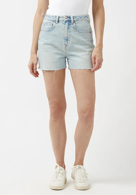 Super High Rise Joanna Bleached Down Shorts - BL15909 Gym