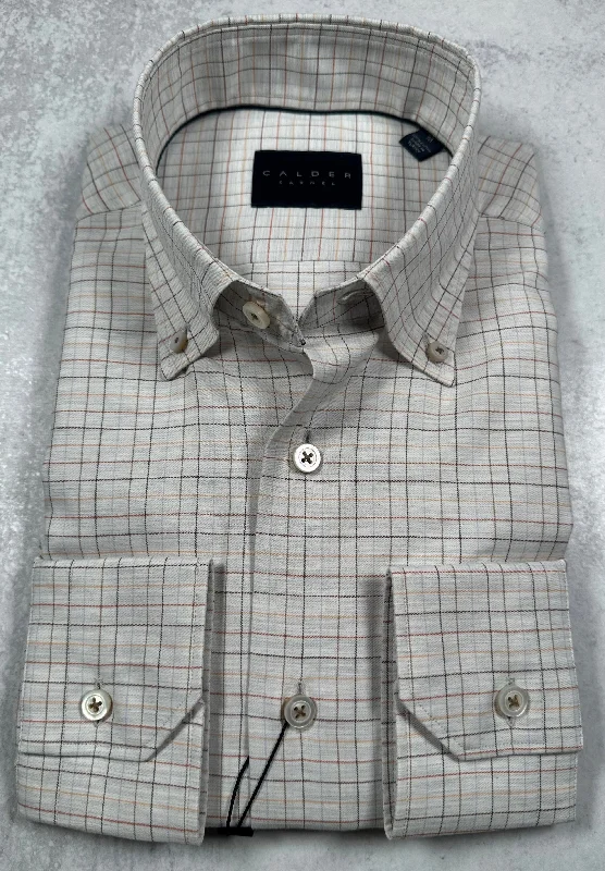 Calder Carmel Luxury 100's Melange Peached Twill Tattersall Sport Shirt in Ember Unique Men's Patch Calder Carmel Luxury 100's Melange Peached Twill Tattersall Sport Shirt in Ember Unique Men's Patch