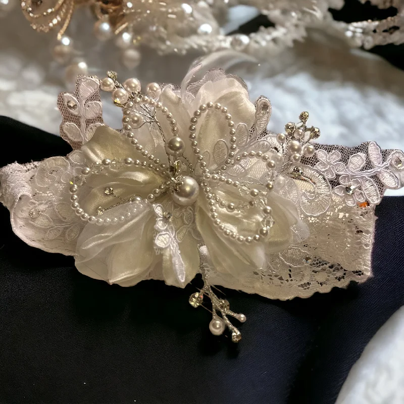 Lace White Christening Headband Trendy Men's Oversized