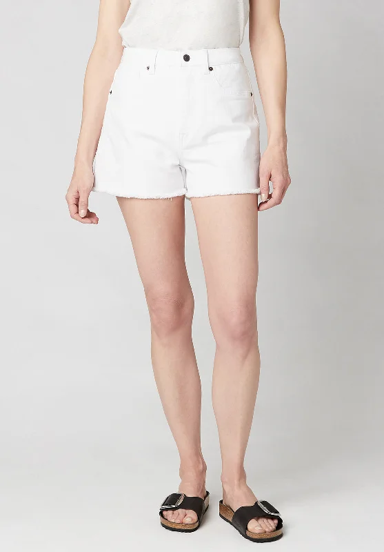 SUPER HIGH RISE JOANNA White Rinse Shorts  - BL15796 Cozy Men's Sherpa