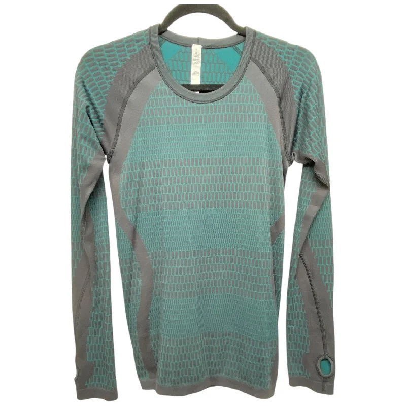 Athletic Top Long Sleeve Crewneck By Lululemon In Black & Green, Size: 6 Bold Men's Statement Athletic Top Long Sleeve Crewneck By Lululemon In Black & Green, Size: 6 Bold Men's Statement