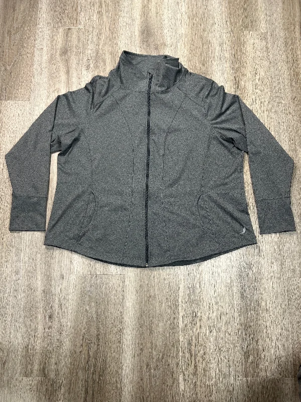 Athletic Jacket By Exertek In Grey, Size: 3x Beach