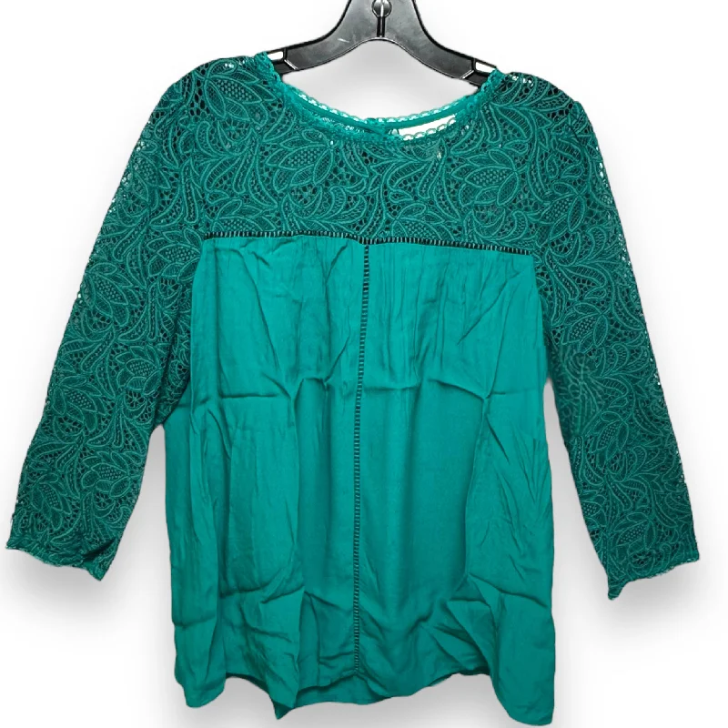 Top Long Sleeve By Moulinette Soeurs In Green, Size: 14 Edgy Men's Punk