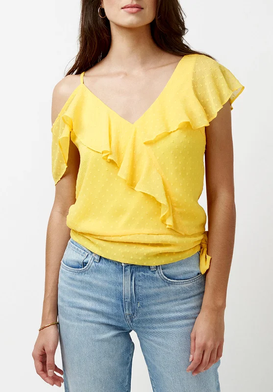 Addison Women's Off Shoulder Blouse in Beach Ball Yellow - WT1406P Modern Men's Tech