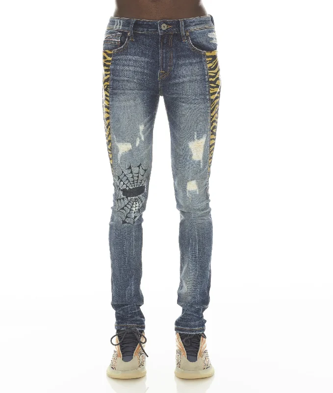 PUNK SUPER SKINNY IN TIGER LUCKY BASTARD Bohemian Men's Free