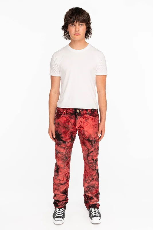 CLASSIC STRAIGHT LEG JEANS IN RED APACHE TIE DYE WASH Classic Men's Pin