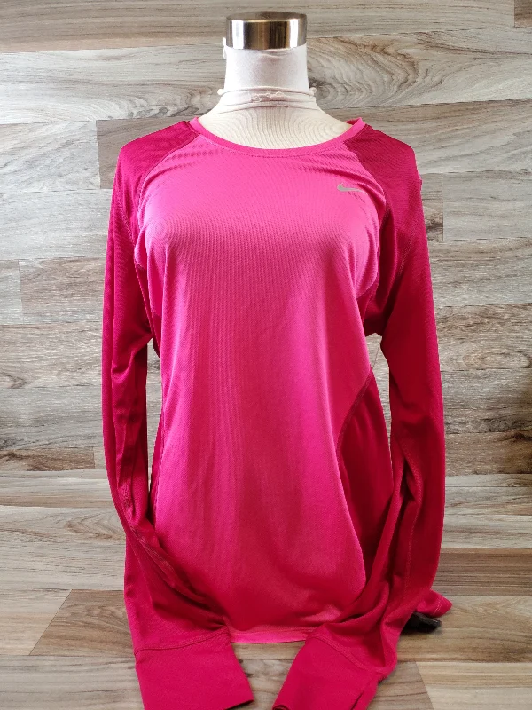 Athletic Top Long Sleeve Crewneck By Nike Apparel In Pink, Size: Xl Cool Men's Distressed
