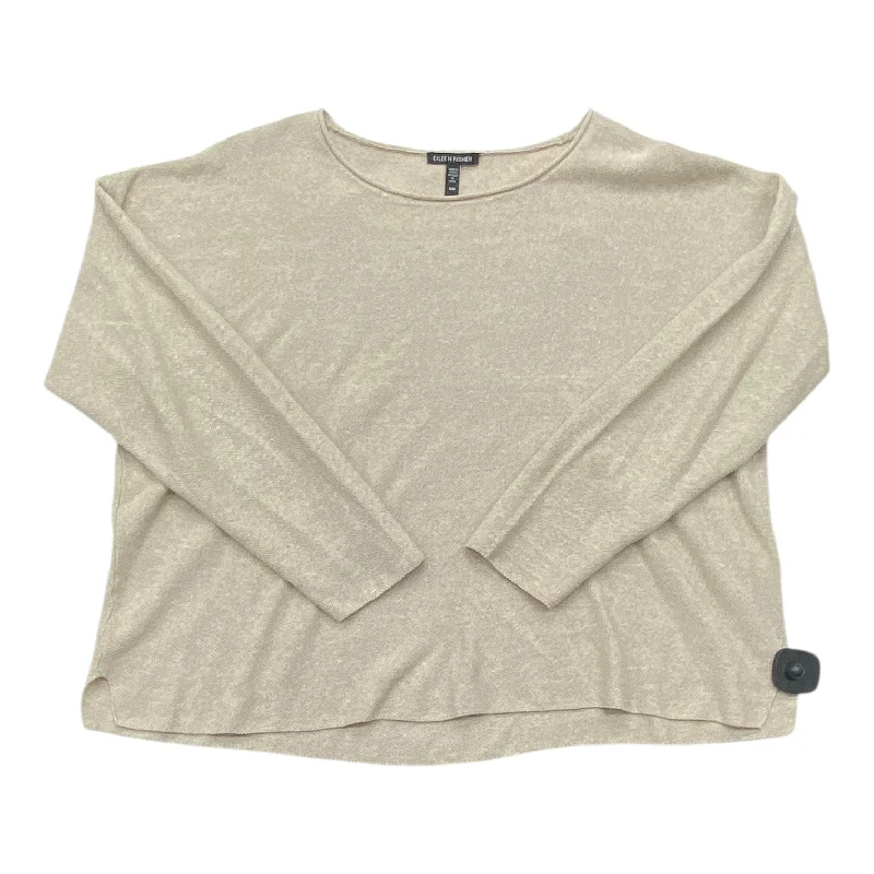 Top Ls Designer By Eileen Fisher In Tan, Size:M Tough Men's Military