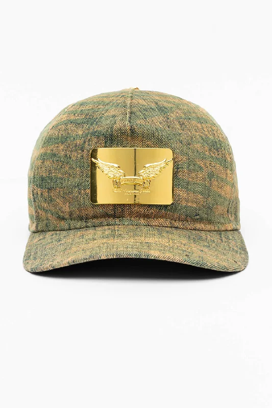 ROBIN’S GOLD PLATED CAP IN K-WASH TURQUOISE Stylish Men's Neon