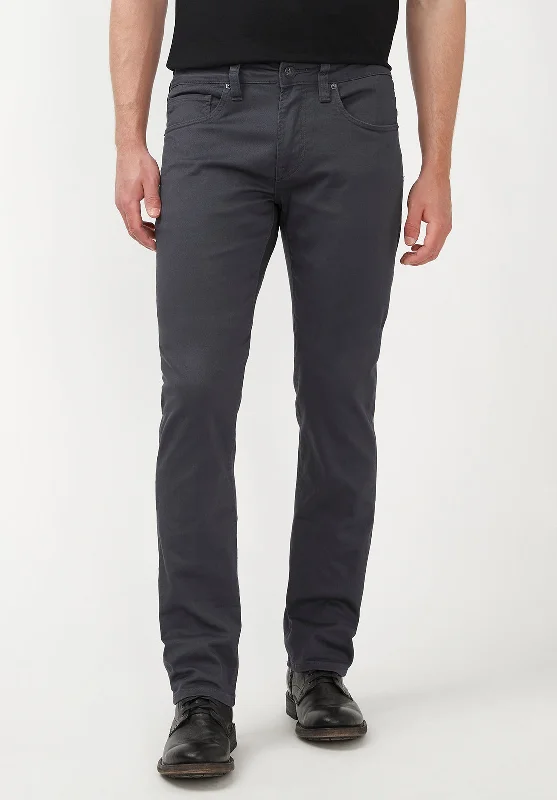 Straight Six Men's Twill Pants in Charcoal Gray - BM16083 Luxurious Men's High