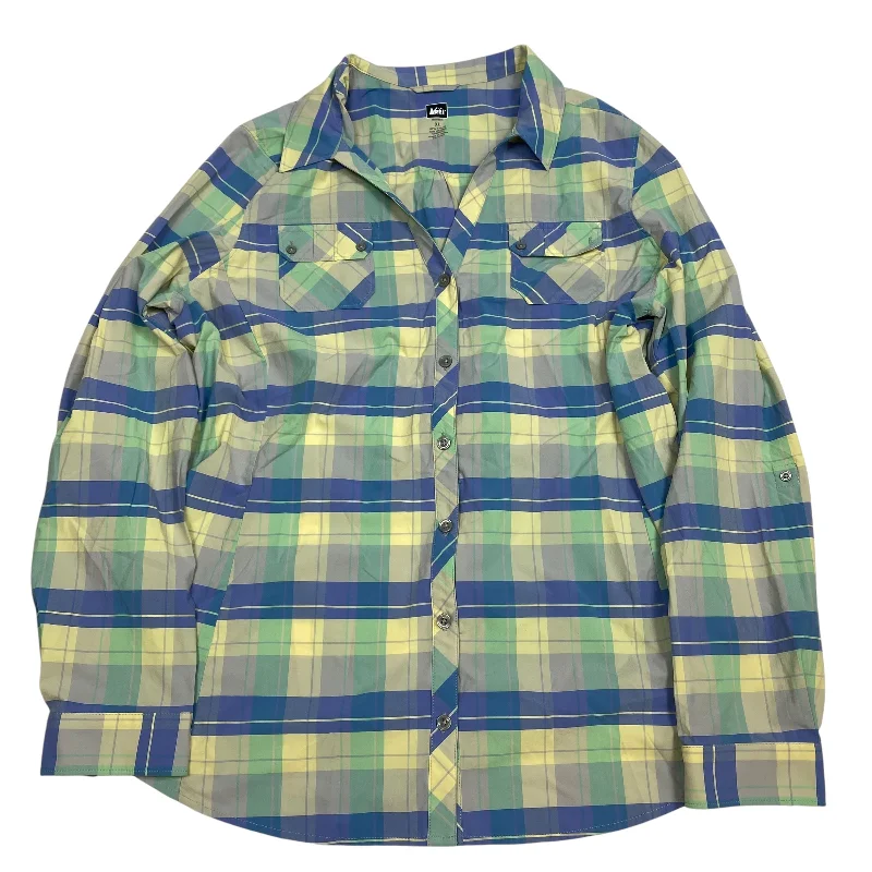 Athletic Top Long Sleeve Collar By Rei In Blue & Yellow, Size: Xl Sleek Men's Contemporary Athletic Top Long Sleeve Collar By Rei In Blue & Yellow, Size: Xl Sleek Men's Contemporary