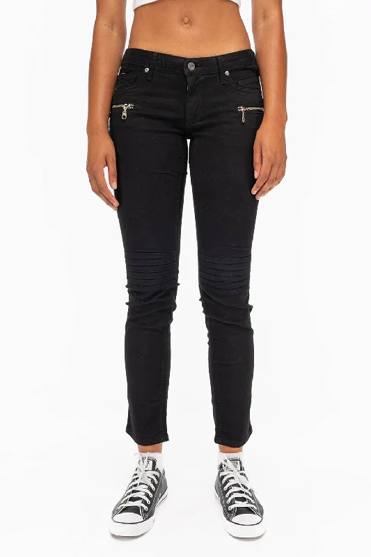 ROBIN'S BIKER WOMENS JEANS IN BLACK Tough Men's Military