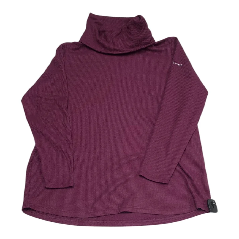 Athletic Top Long Sleeve Collar By Columbia In Purple, Size: 1x Stylish Men's Neon