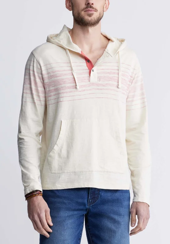Kupid Men's Striped Hoodie in White - BM24348 Refined Men's Classic 