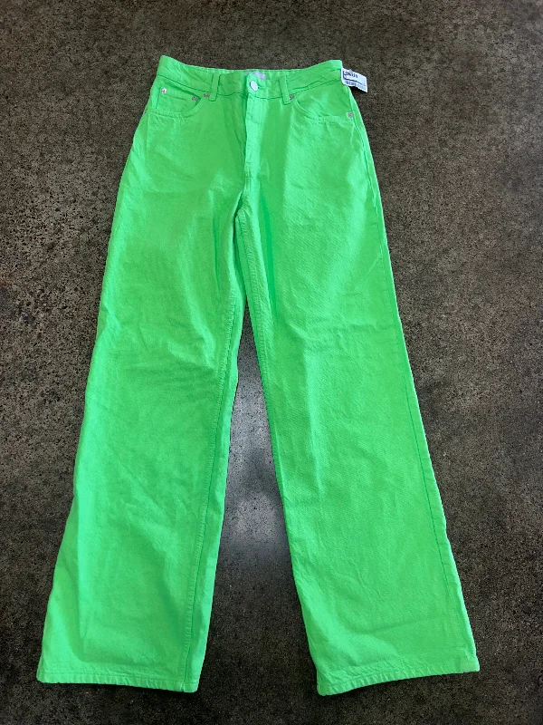 Jeans Straight By Zara In Green, Size:4 Sleek Men's Contemporary 