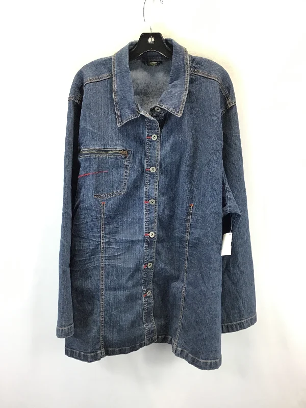 Jacket Denim By Ashley Stewart In Blue Denim, Size: 3x Unique Men's Patch