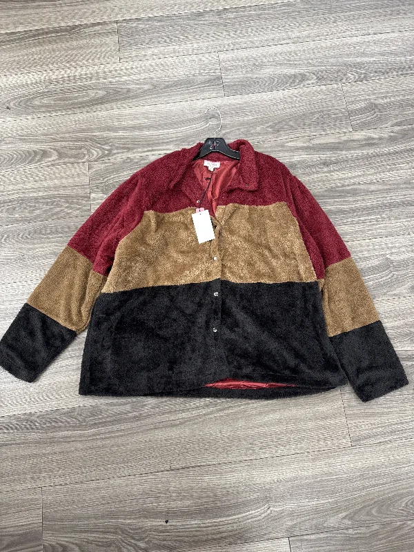 Jacket Faux Fur & Sherpa By Andree By Unit In Red Black, Size: 2x Stylish Men's Neon