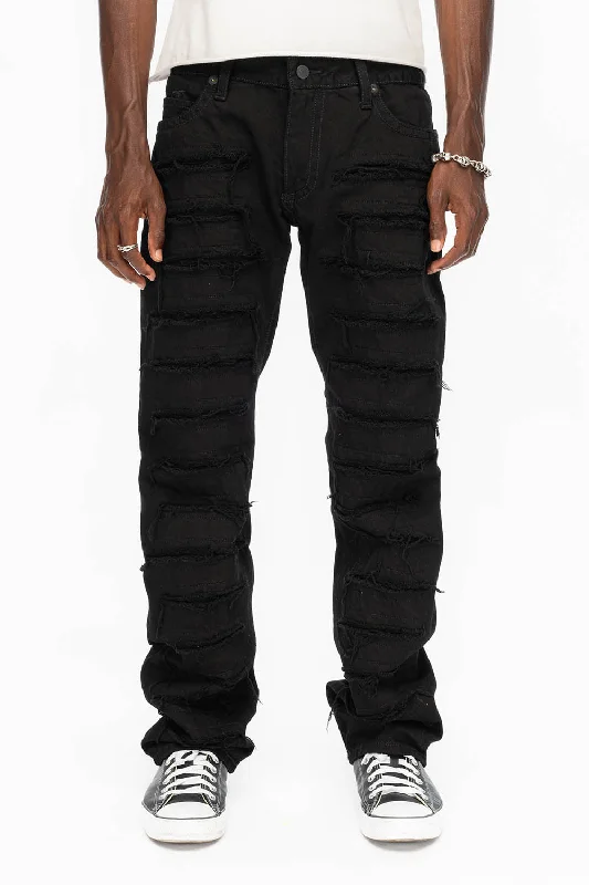 ROBIN'S VINTAGE EDITION JEANS IN DESTROY PURE BLACK Trendy Men's Oversized