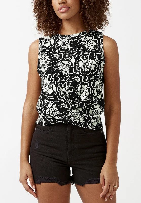 Karissa Flower Print Cross-Front Women’s Tank Top - KT0038S Streetwear Style