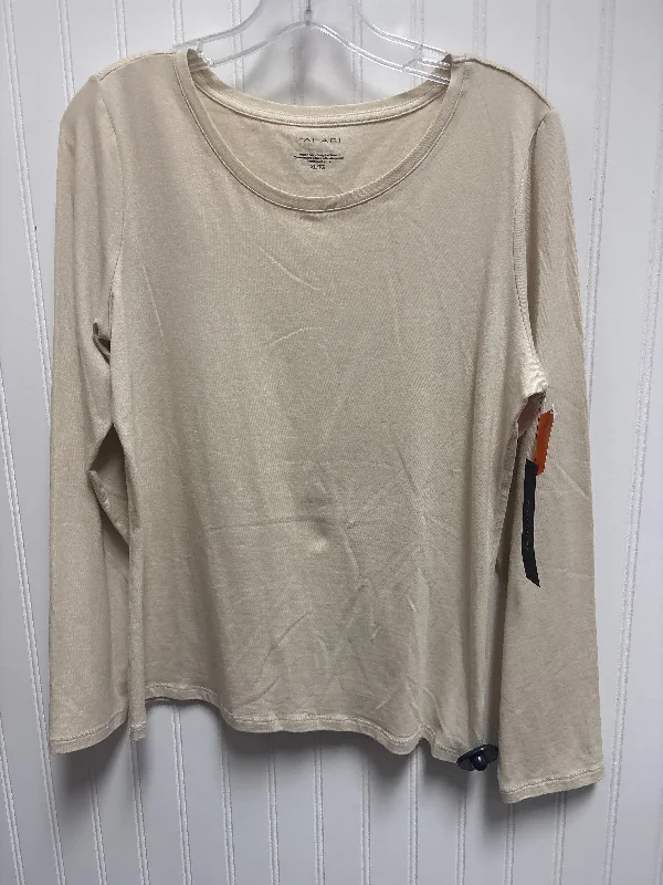 Top Long Sleeve Basic By Tahari By Arthur Levine In Cream, Size: Xl Casual Men's Japanese Top Long Sleeve Basic By Tahari By Arthur Levine In Cream, Size: Xl Casual Men's Japanese