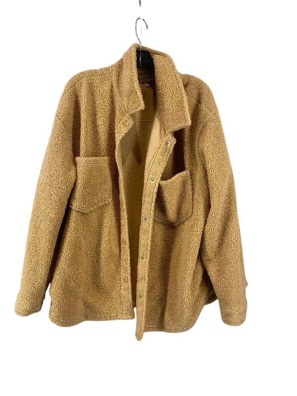 Jacket Shirt By Wonderly In Tan, Size: 2x Cozy Men's Sherpa