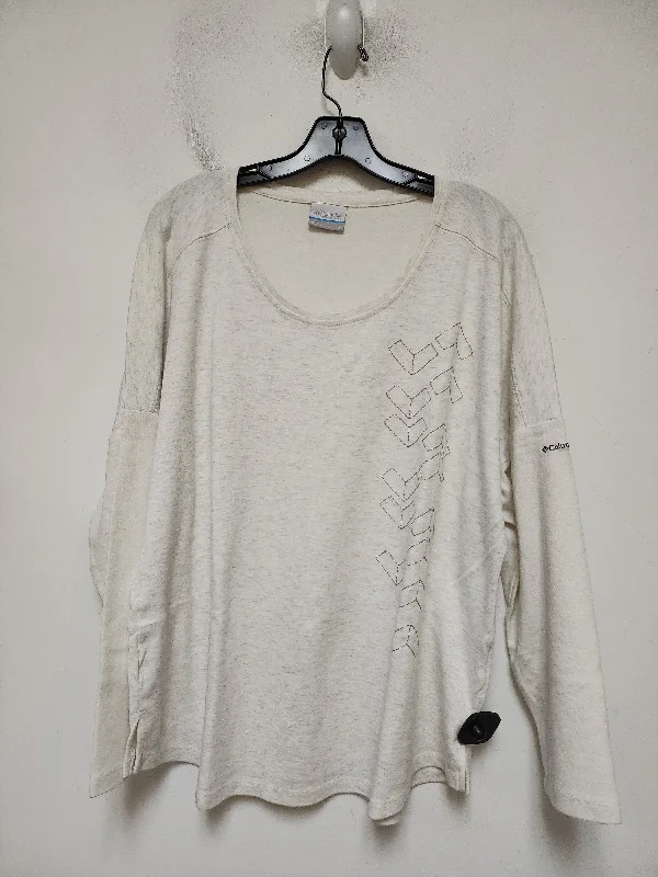 Athletic Top Long Sleeve Crewneck By Columbia In Cream, Size: Xl Masculine Men's Thick