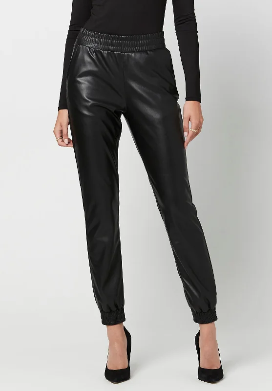 Faux Leather Tara Joggers - KB0551F Edgy Men's Punk