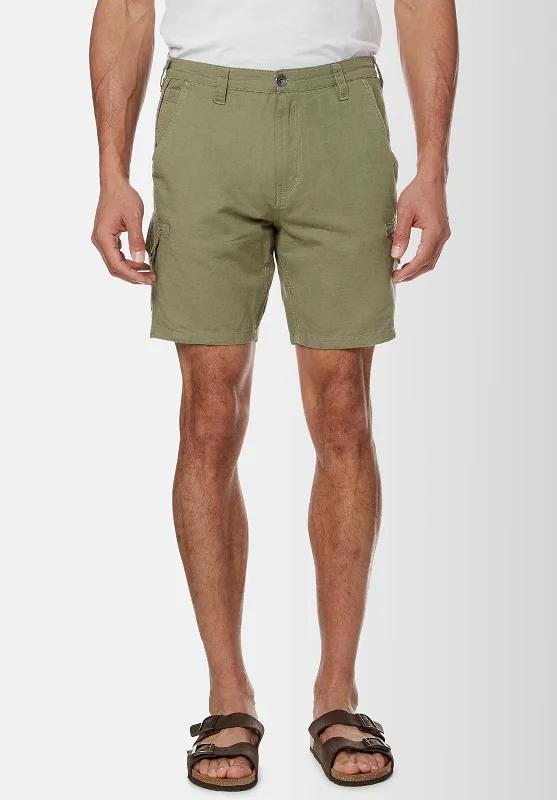 Havane Men's Linen Twill Shorts in Army Green - BM23967 Dapper Men's Bow