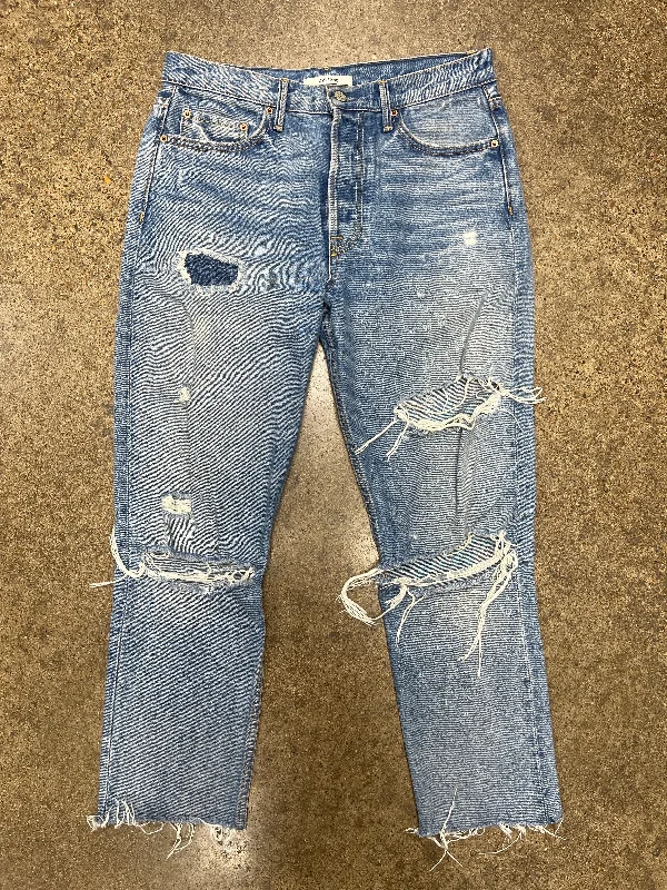 Jeans Straight By GRLFRND In Blue Denim, Size:6 Elegant Men's Cashmere